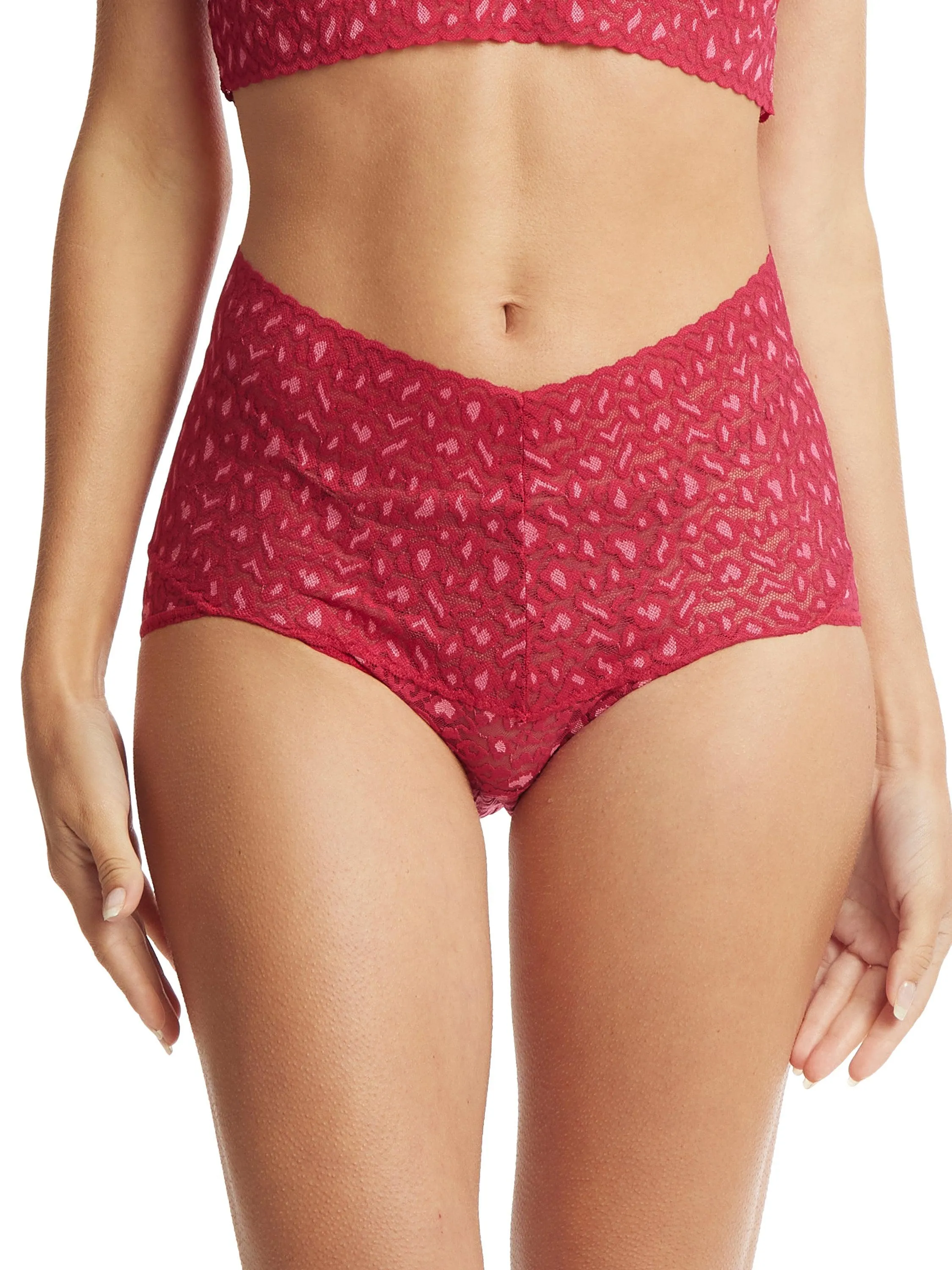 Cross Dyed Leopard Retro V-Kini Berry Sangria Sale
