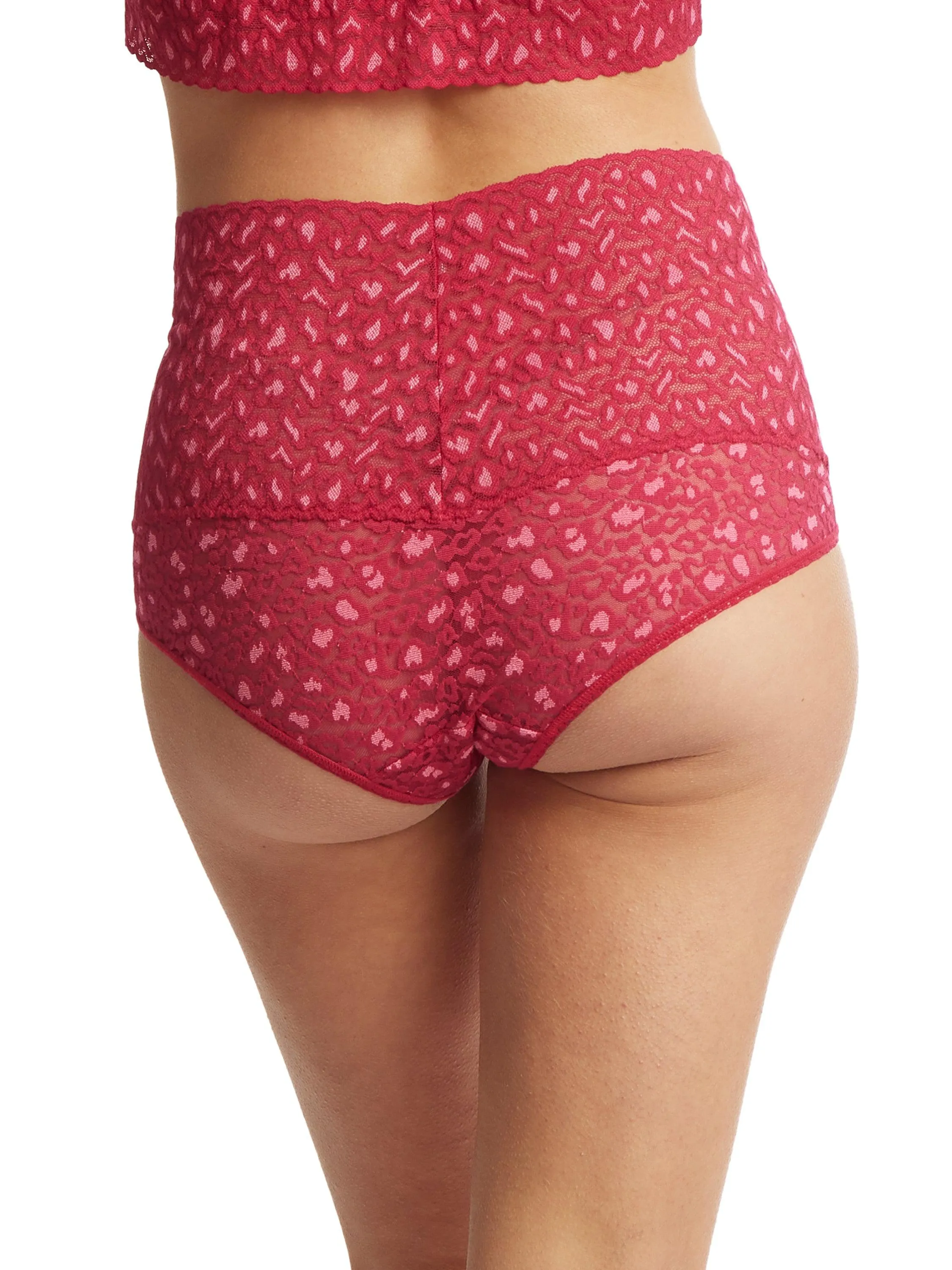 Cross Dyed Leopard Retro V-Kini Berry Sangria Sale