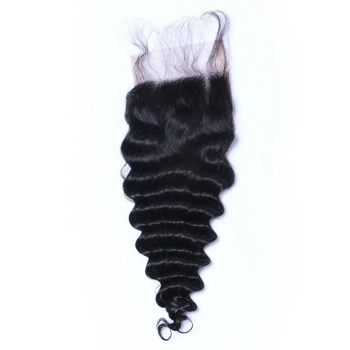 Deep Wave Virgin Human Hair Natural Black Closure 4*4