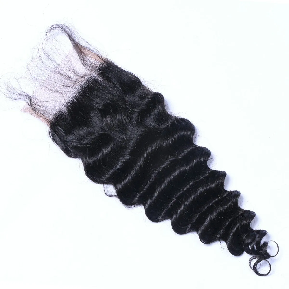 Deep Wave Virgin Human Hair Natural Black Closure 4*4