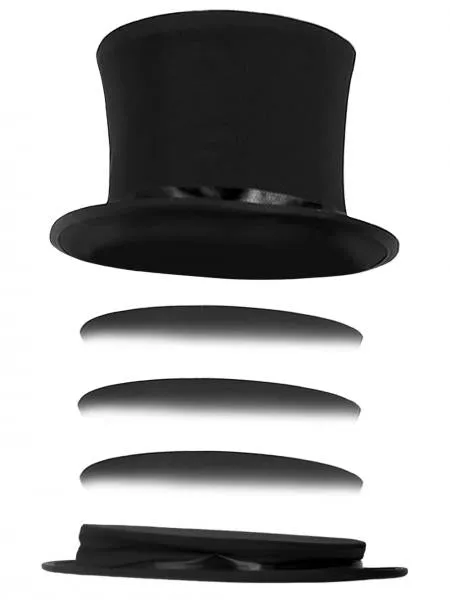 Deluxe Foldable Top Hat - Black - One Size