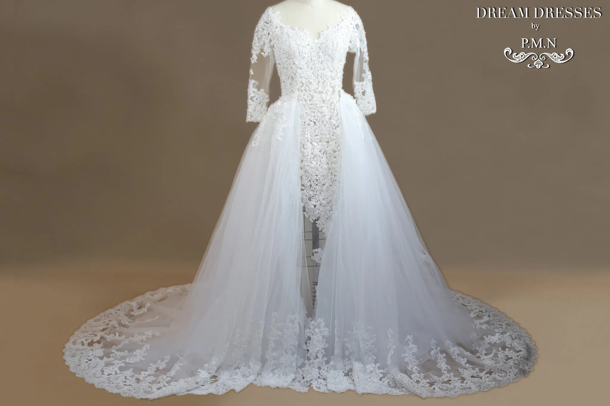 Detachable Cathedral Bridal Train (#India)