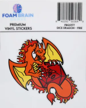 Dice Dragon Sticker: Fire