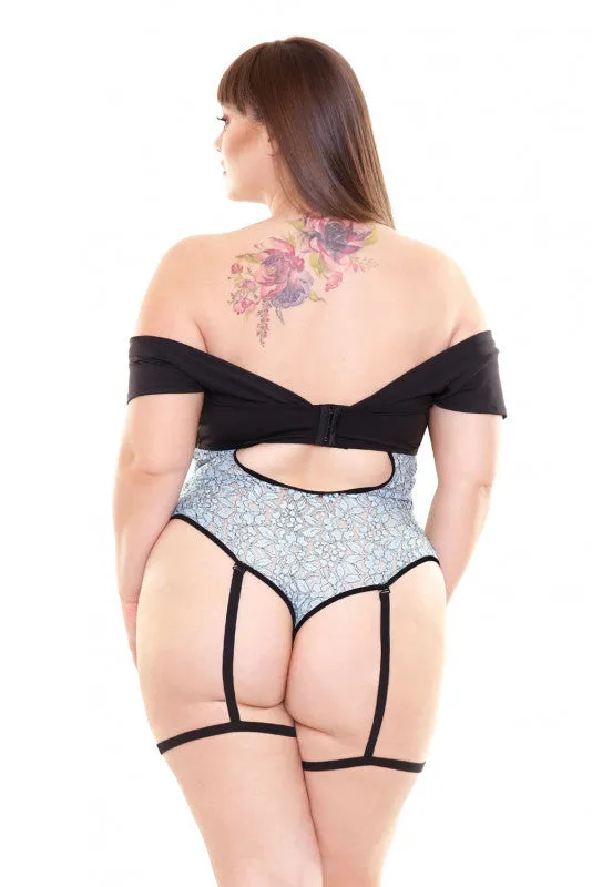 Divina Gartered Teddy - Sky Blue - 3x4x