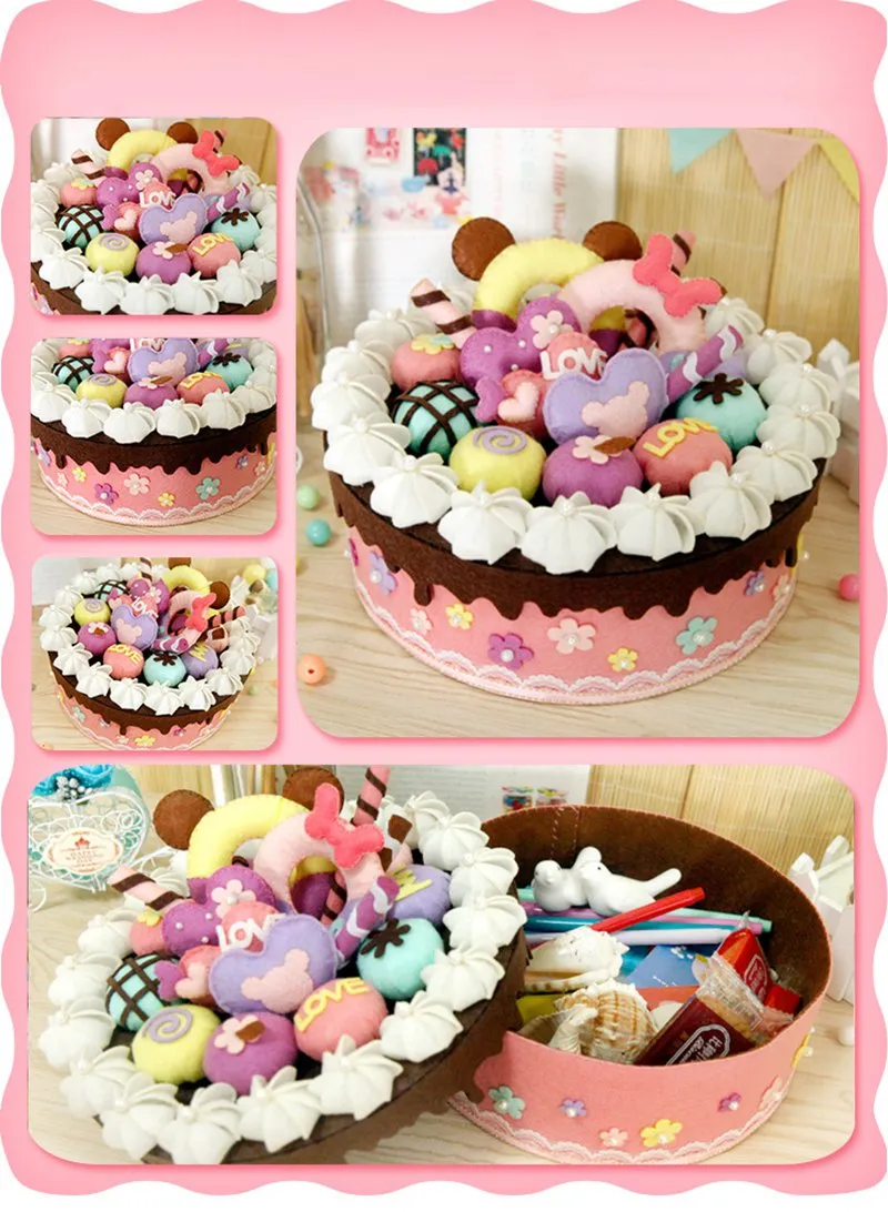 DIY Kit Felt Birthday Cake Storage Box