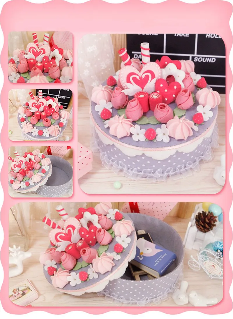 DIY Kit Felt Birthday Cake Storage Box