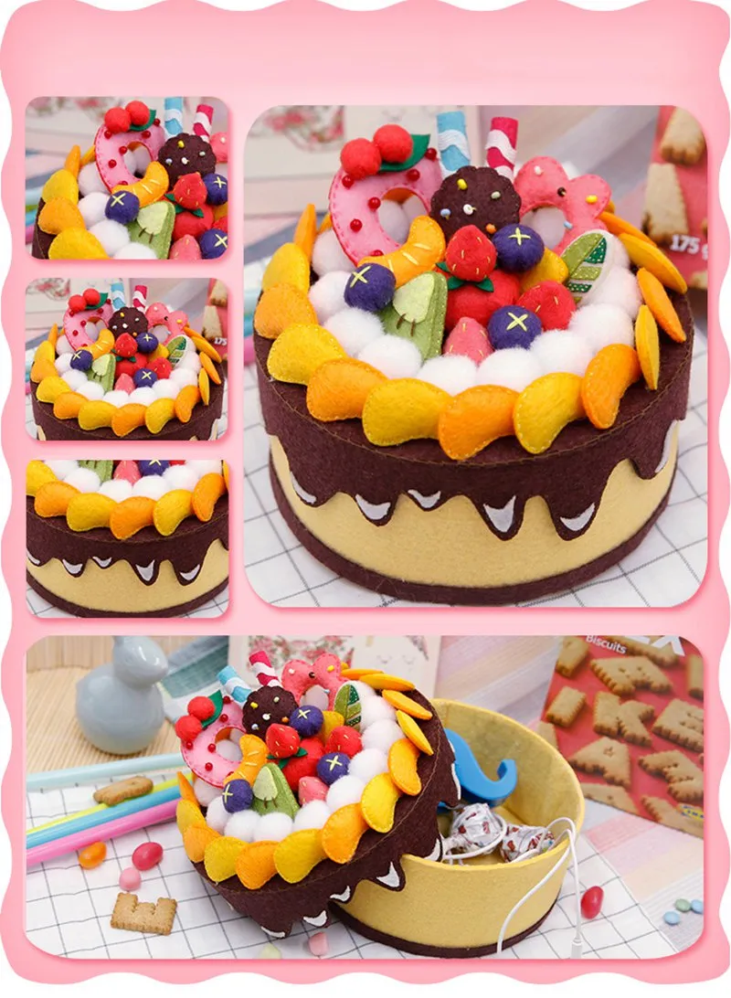 DIY Kit Felt Birthday Cake Storage Box