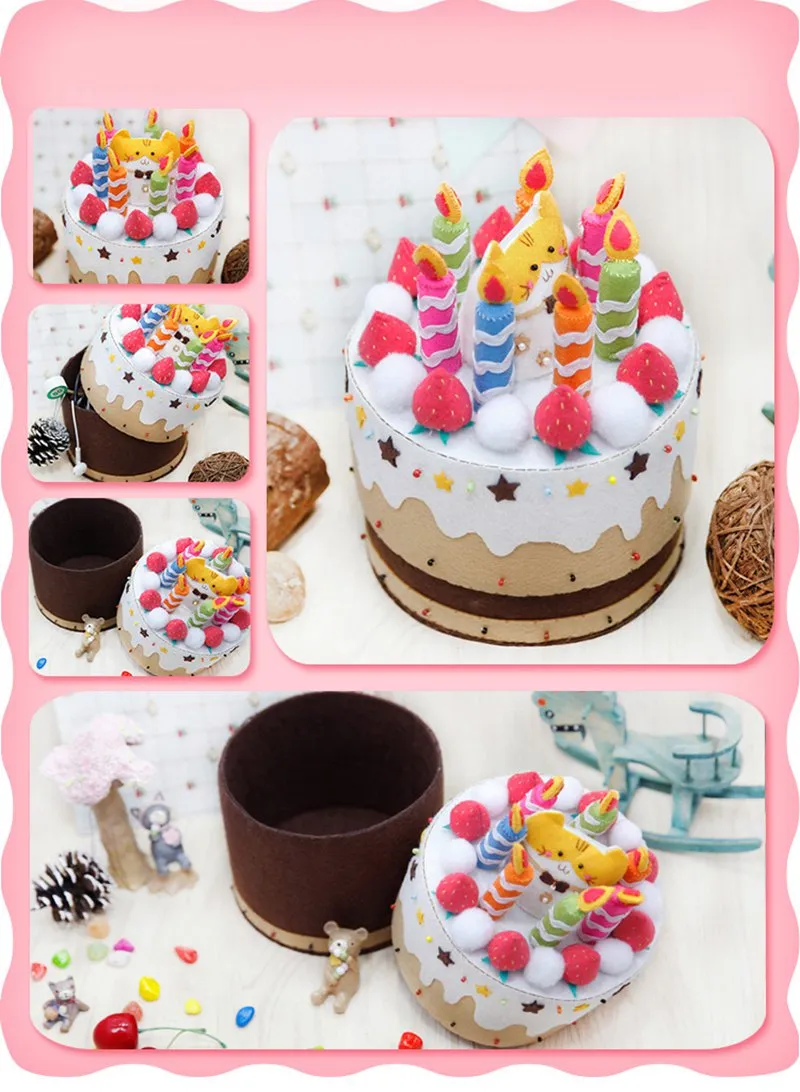 DIY Kit Felt Birthday Cake Storage Box