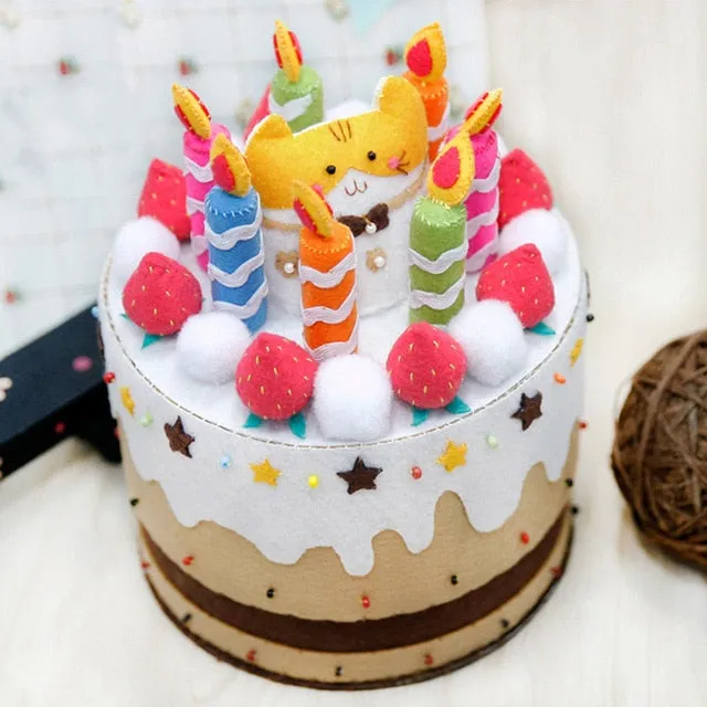 DIY Kit Felt Birthday Cake Storage Box