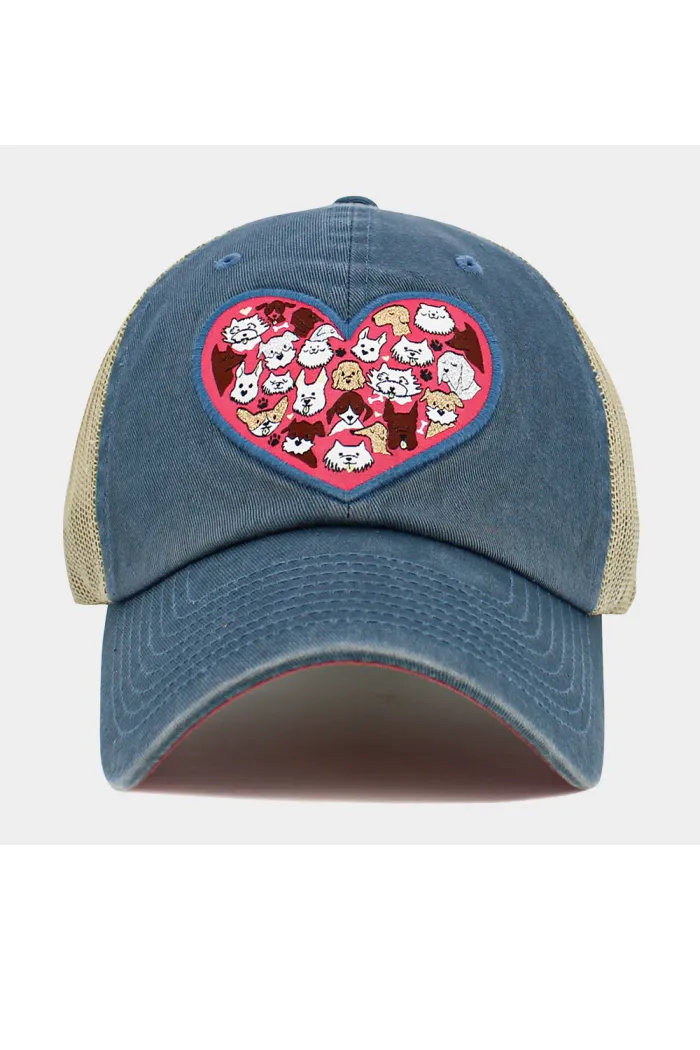 Dog Heart Patch Baseball Cap