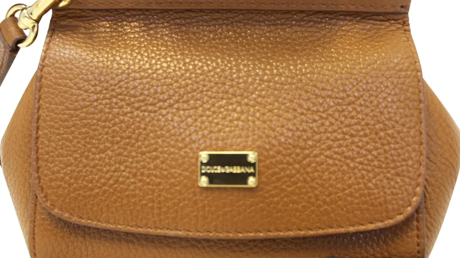 DOLCE & GABBANA Shoulder Bag Small Brown Calf Leather Sicily