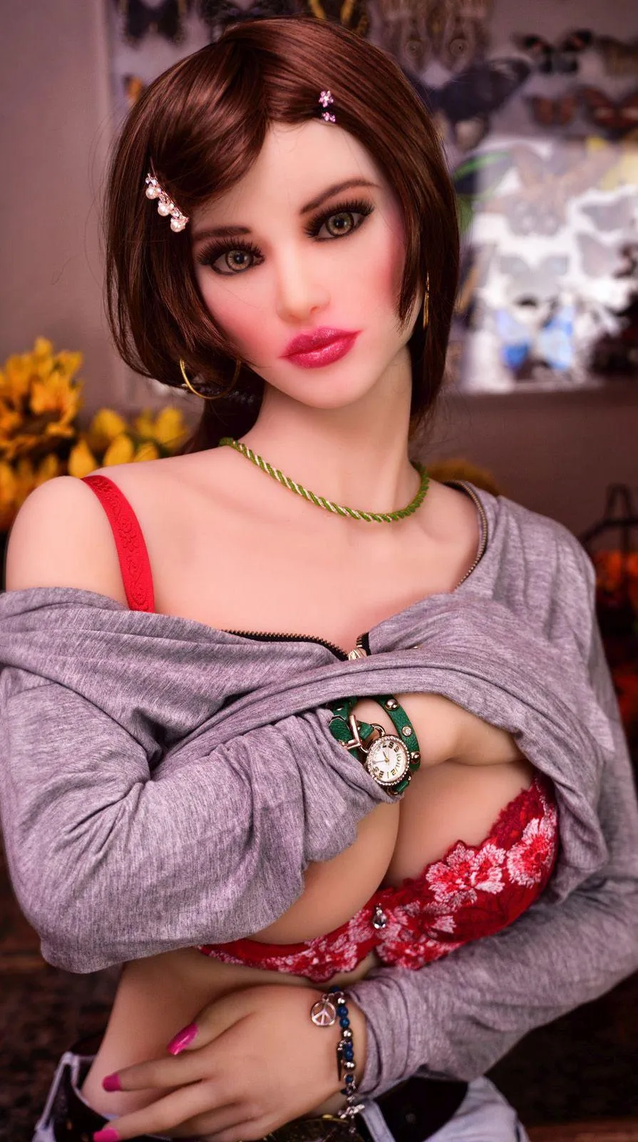 Doll Forever Christi 165cm Big Breast - Realistic Sex Doll - White - Shrug & Standing & Evo Skeleton