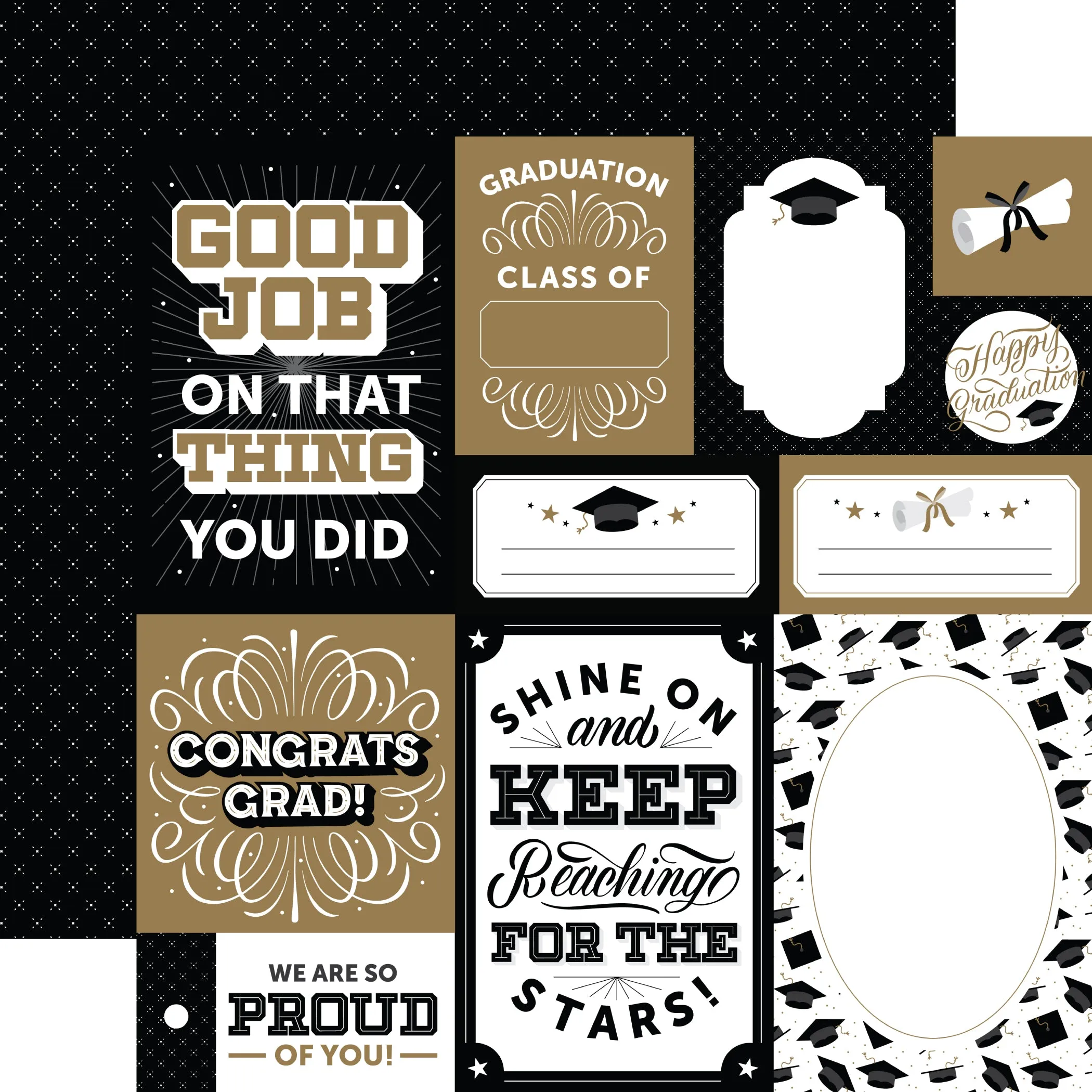 Echo Park - Graduation - 12x12 Single Sheet / Multi Journaling Cards