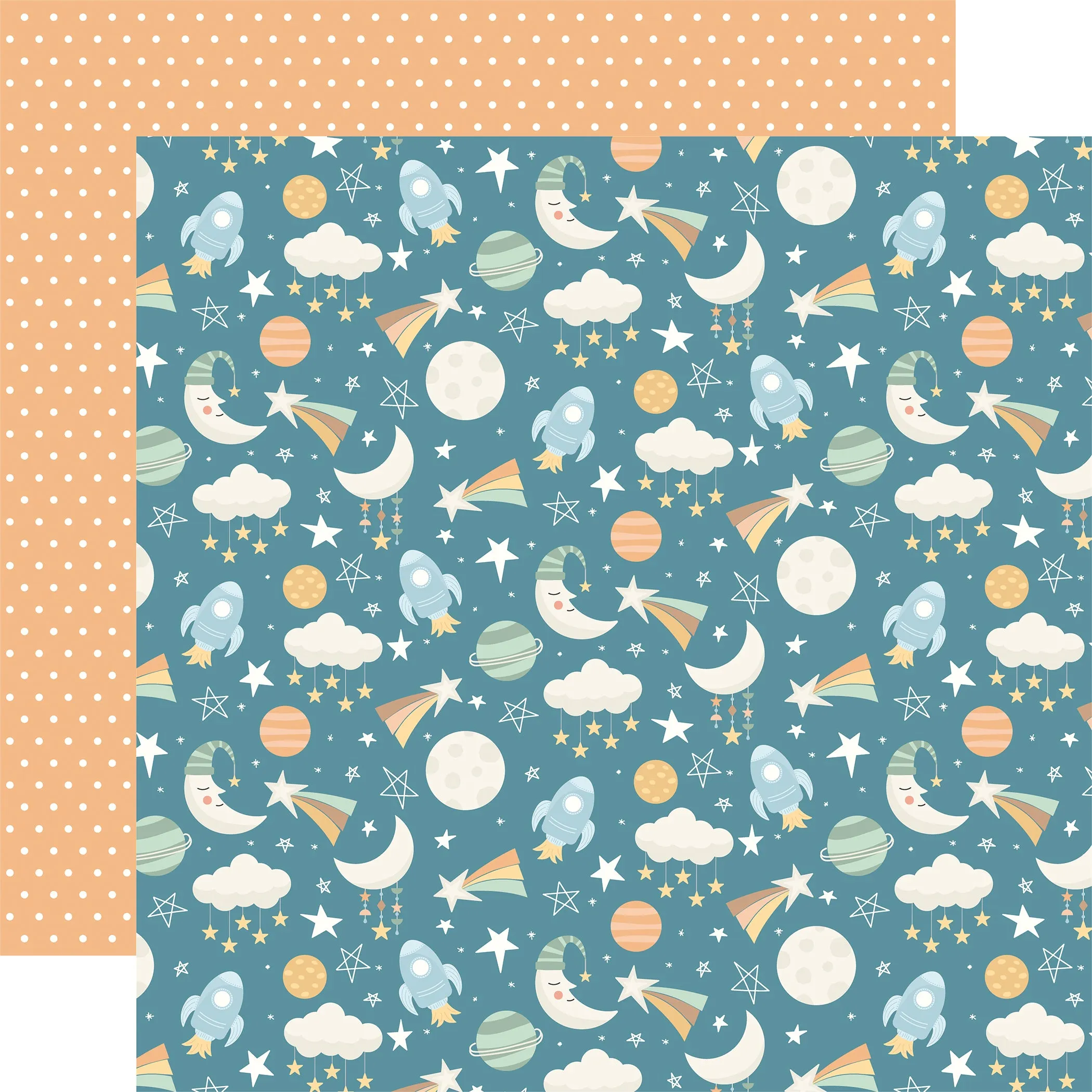 Echo Park - Our Baby Boy - 12x12 Single Sheet / Space Dreams