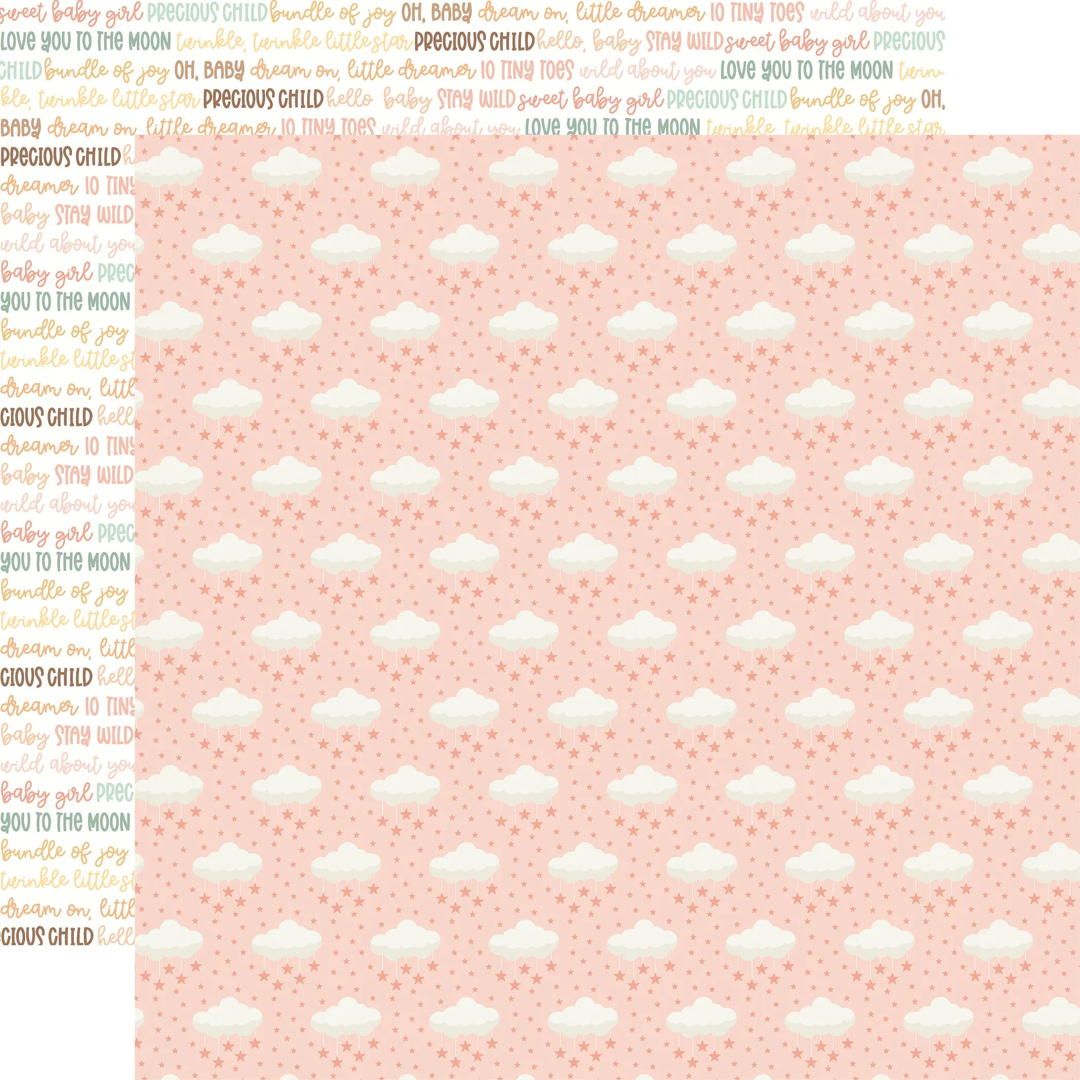 Echo Park - Our Baby Girl - 12x12 Single Sheet / Sleepy Stars
