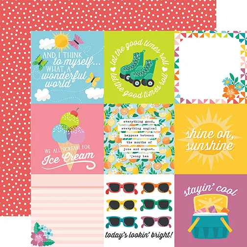 Echo Park - Sunny Days Ahead - 12x12 Single Sheet / 4x4 Journaling Card