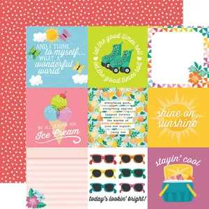 Echo Park - Sunny Days Ahead - 12x12 Single Sheet / 4x4 Journaling Card