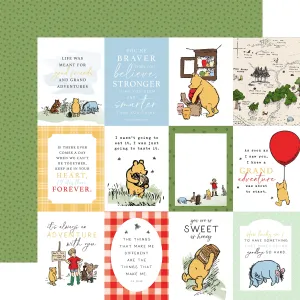 Echo Park - Winnie The Pooh - 12x12 Single Sheet / 3x4 Journaling Cards