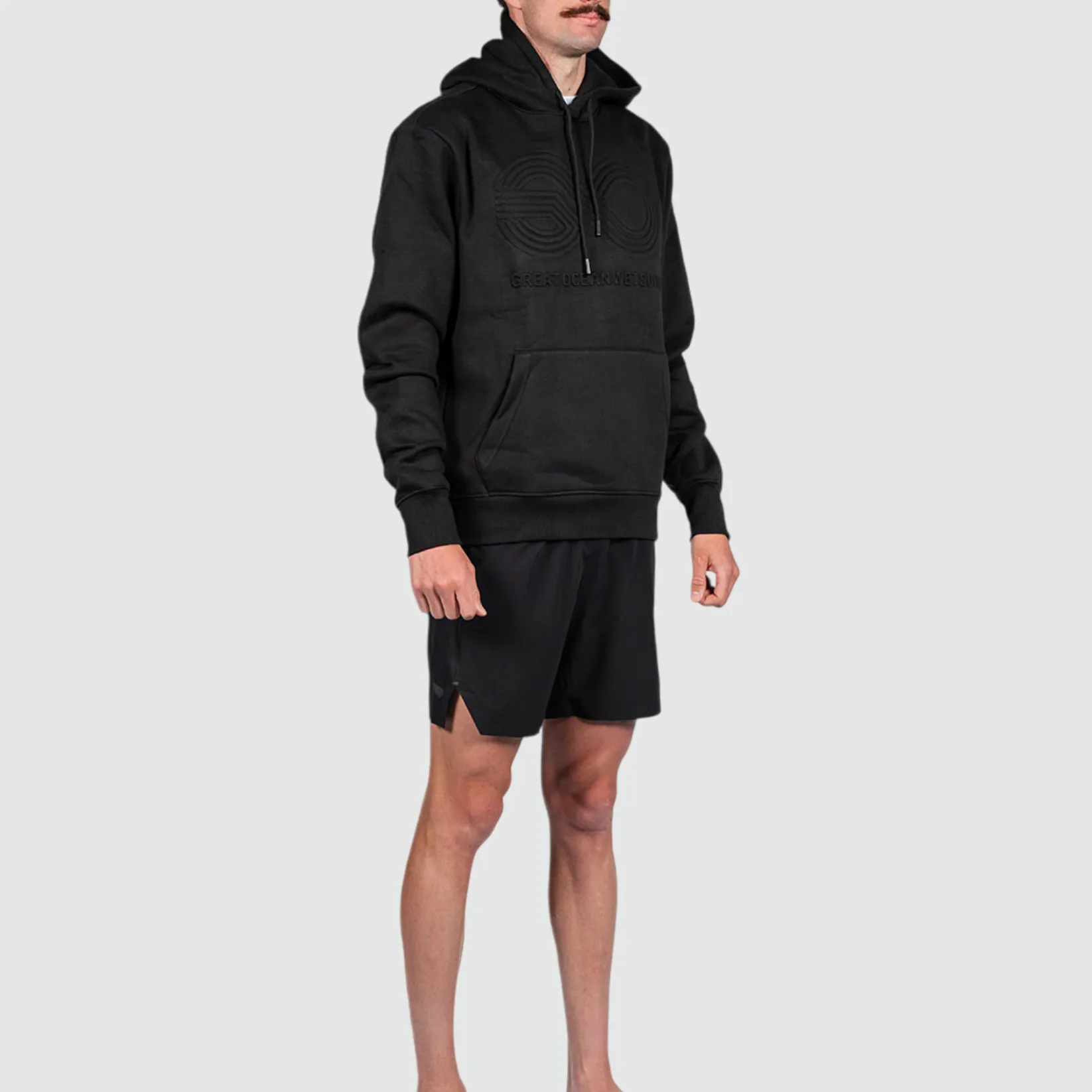 Embossed Black Hoodie