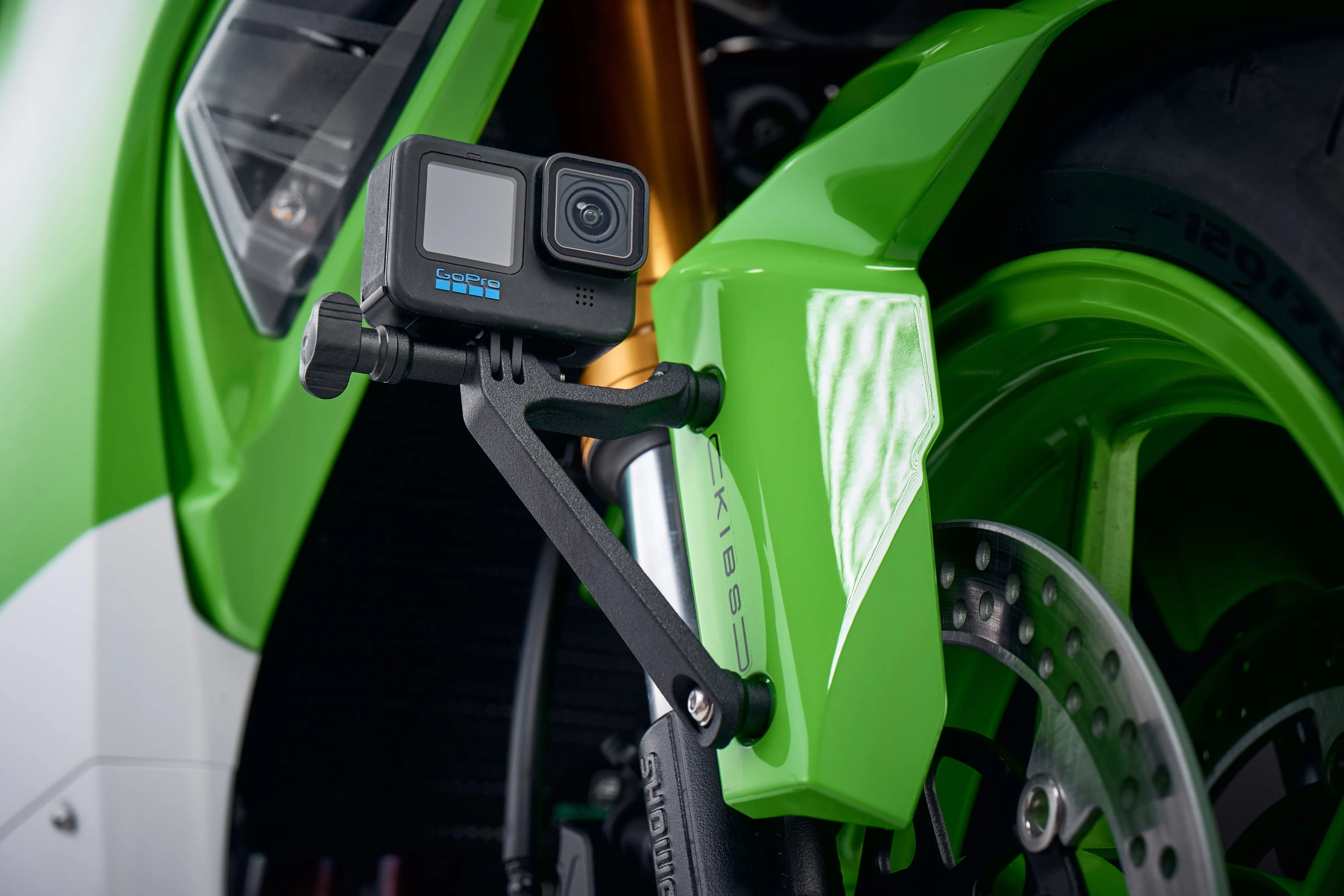 Evotech Action / Safety Camera Front Mudguard Mount - Kawasaki Ninja H2 SX SE Tourer (2022 )