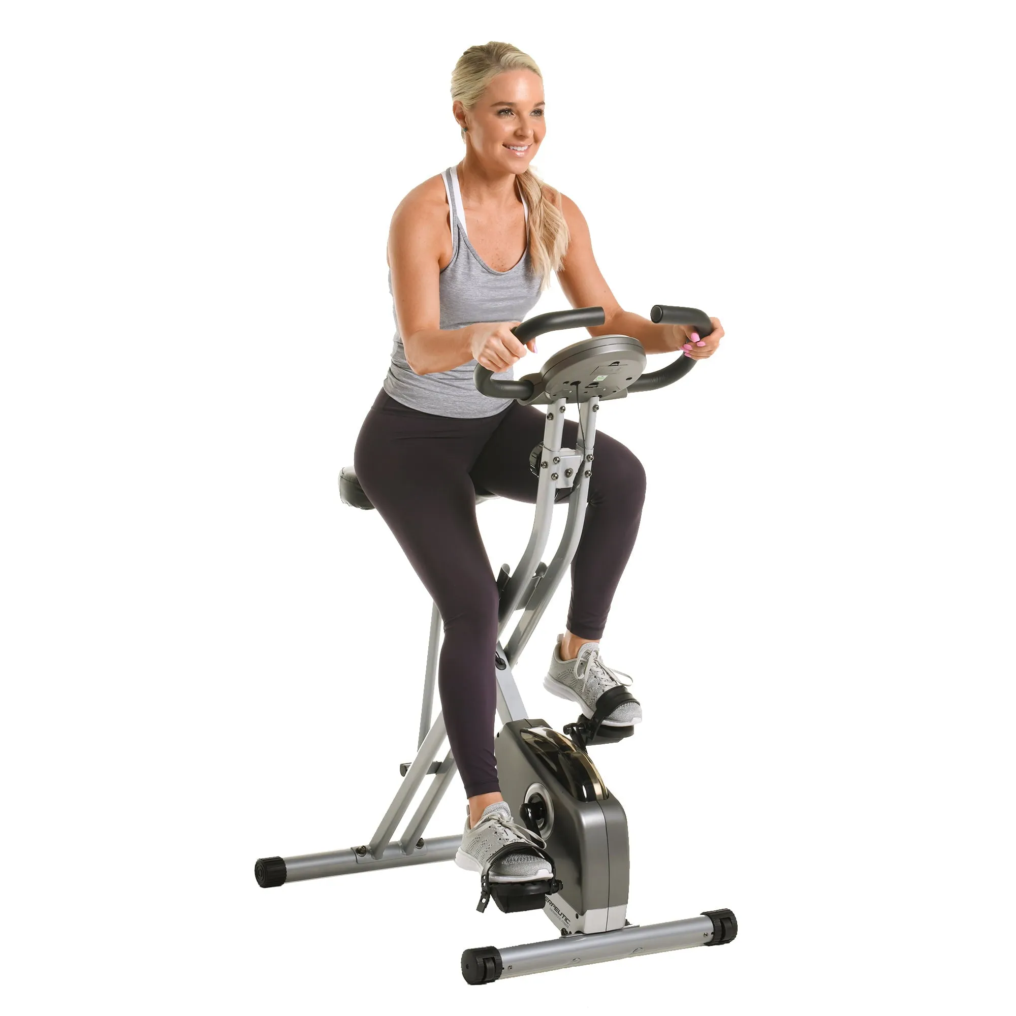 Exercise Bike Foldable W/  Heart Pulse Sensors & LCD Monitor