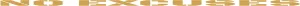 Fairwinds Design - No Excuses 4’ Long Gym Wall Vinyl Decal - Inspirational Workout Wall Quote for Gym and Fitness Center (Gold)