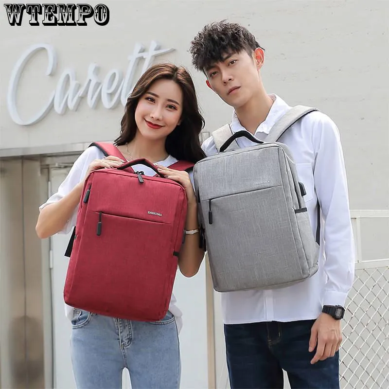 Fashion man laptop backpack usb charging bags large male business travel bag backpack