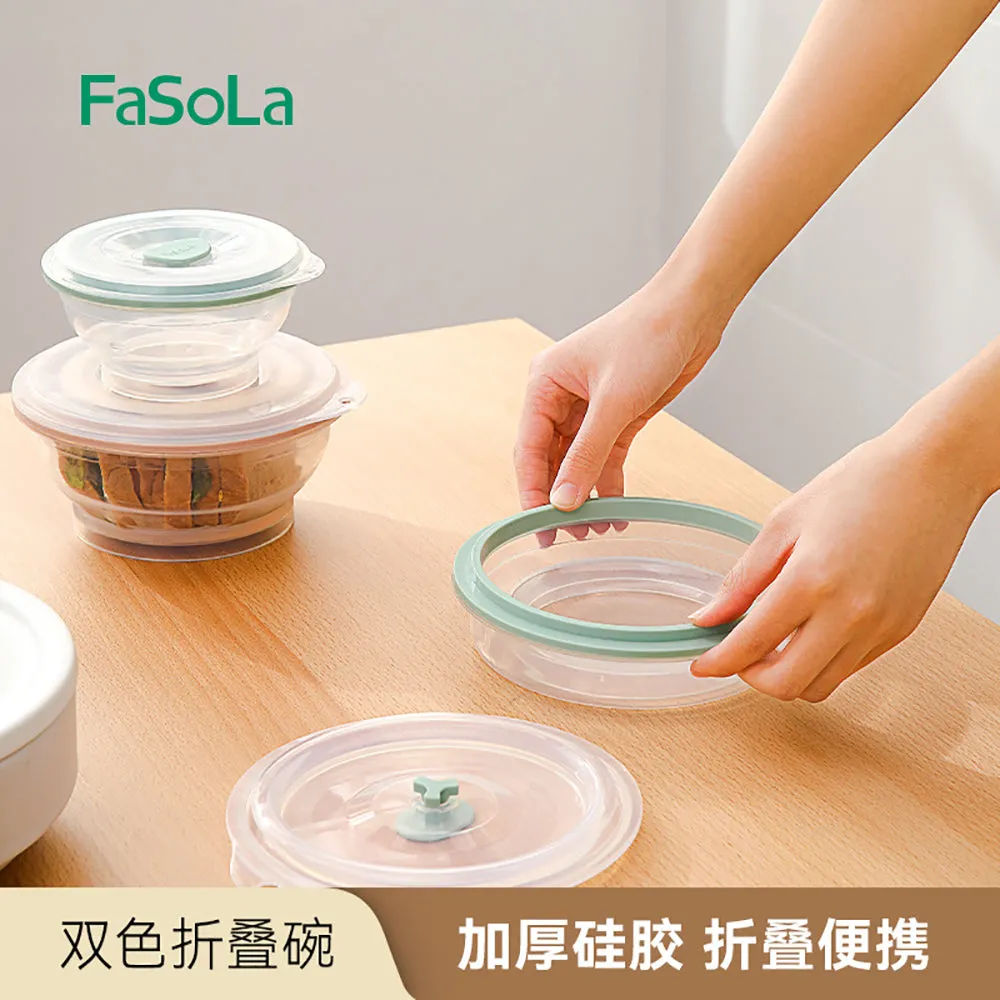 FaSola Dual-Color Collapsible Bowl Olive Green 335ml