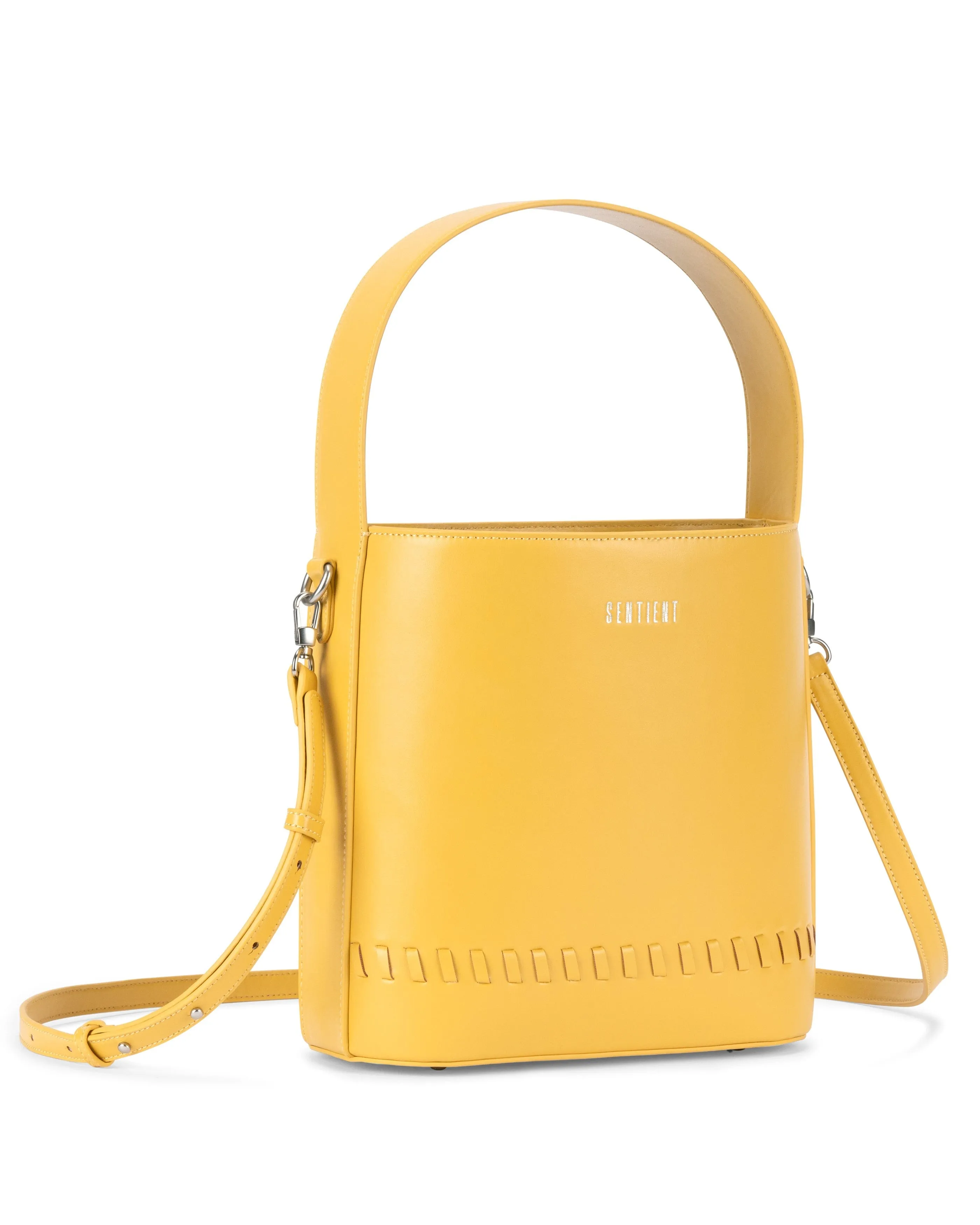 Fauna Medium Bamboo Leather Vegan Bag | Yellow