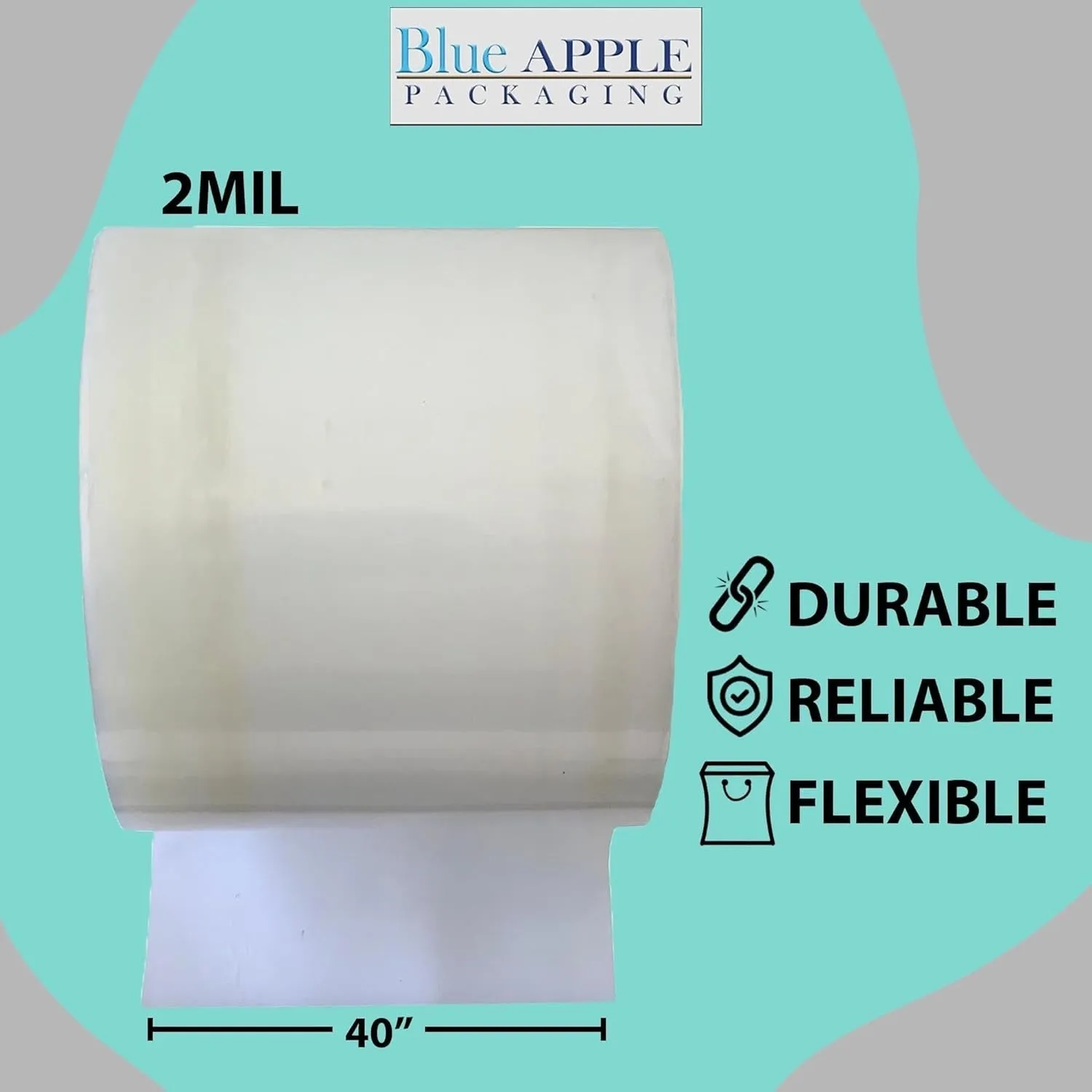 Food Grade Poly Tubing Roll Bags 2Mil 40x2150ft- Impulse Heat Sealer
