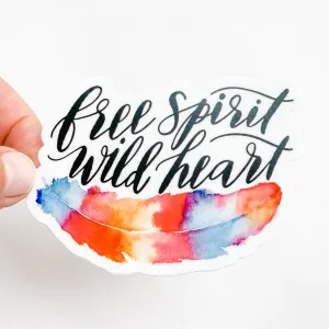 Free Spirit Wild Heart Feather Sticker Decal