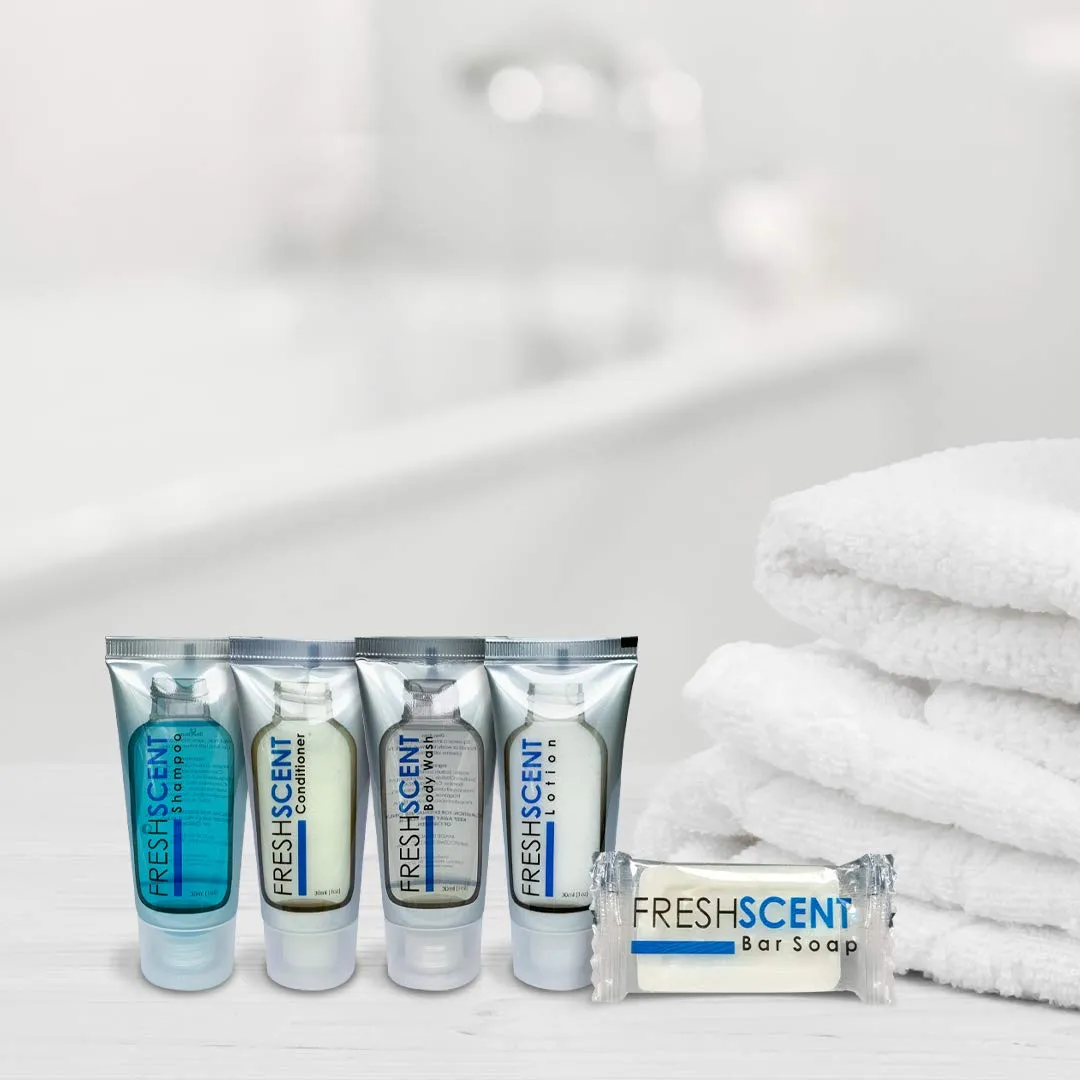 Freshscent Conditioner 1oz (100 Pack) Hotel Travel Size, Bulk Amenities and Toiletries for Hospitality