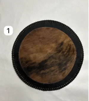 Genuine Cowhide Placemats - 16 inches diameter - Mix of colours