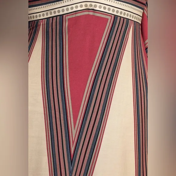 Geometric Patterned Maxi Dress - Pink and Cream