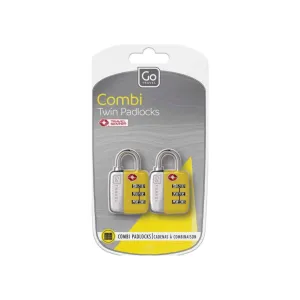 Go Travel TSA Combi Padlocks 2pk Yellow