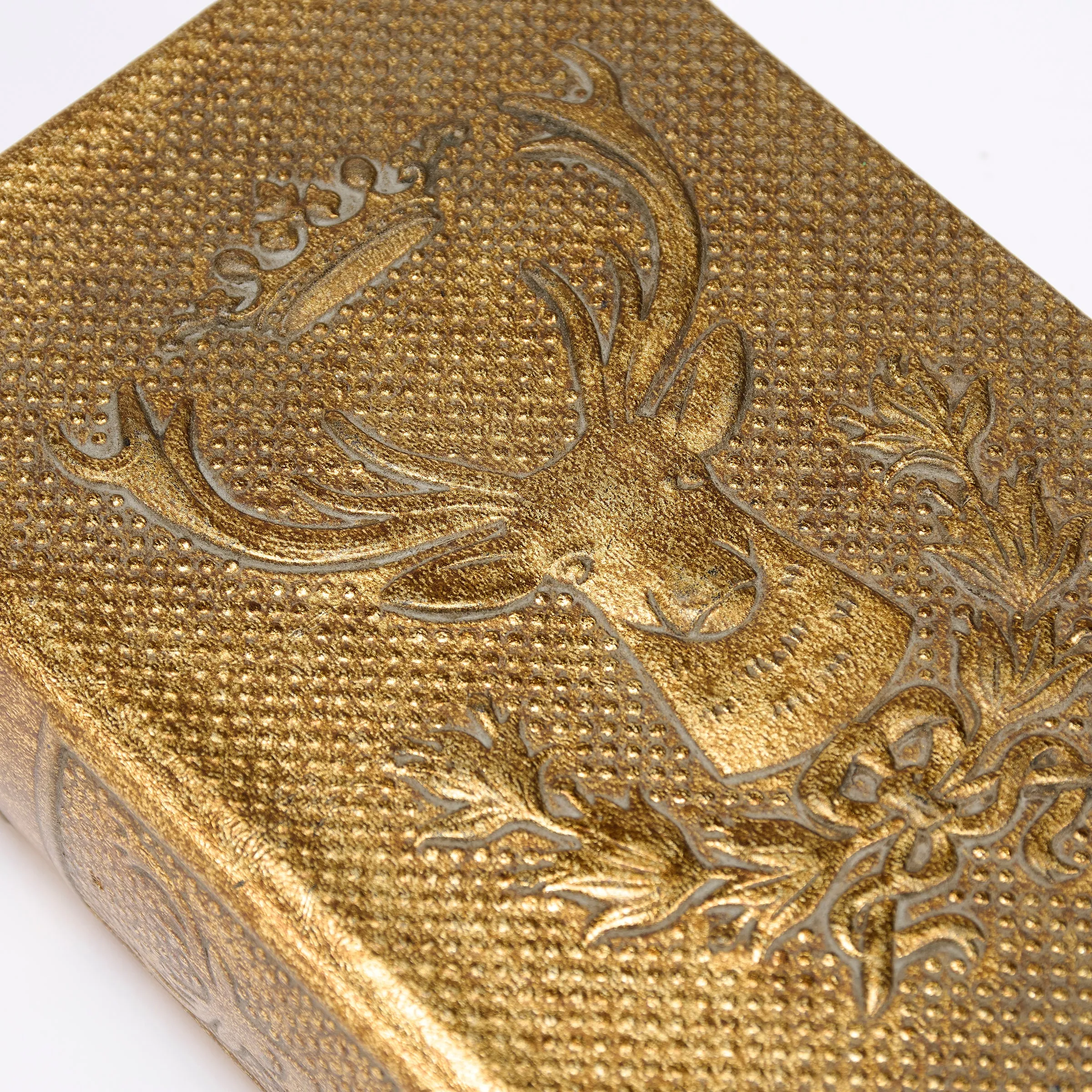 Gold Deer Book Box | Faux Leather Wrap Book Shaped Storage Stash Trinket Box