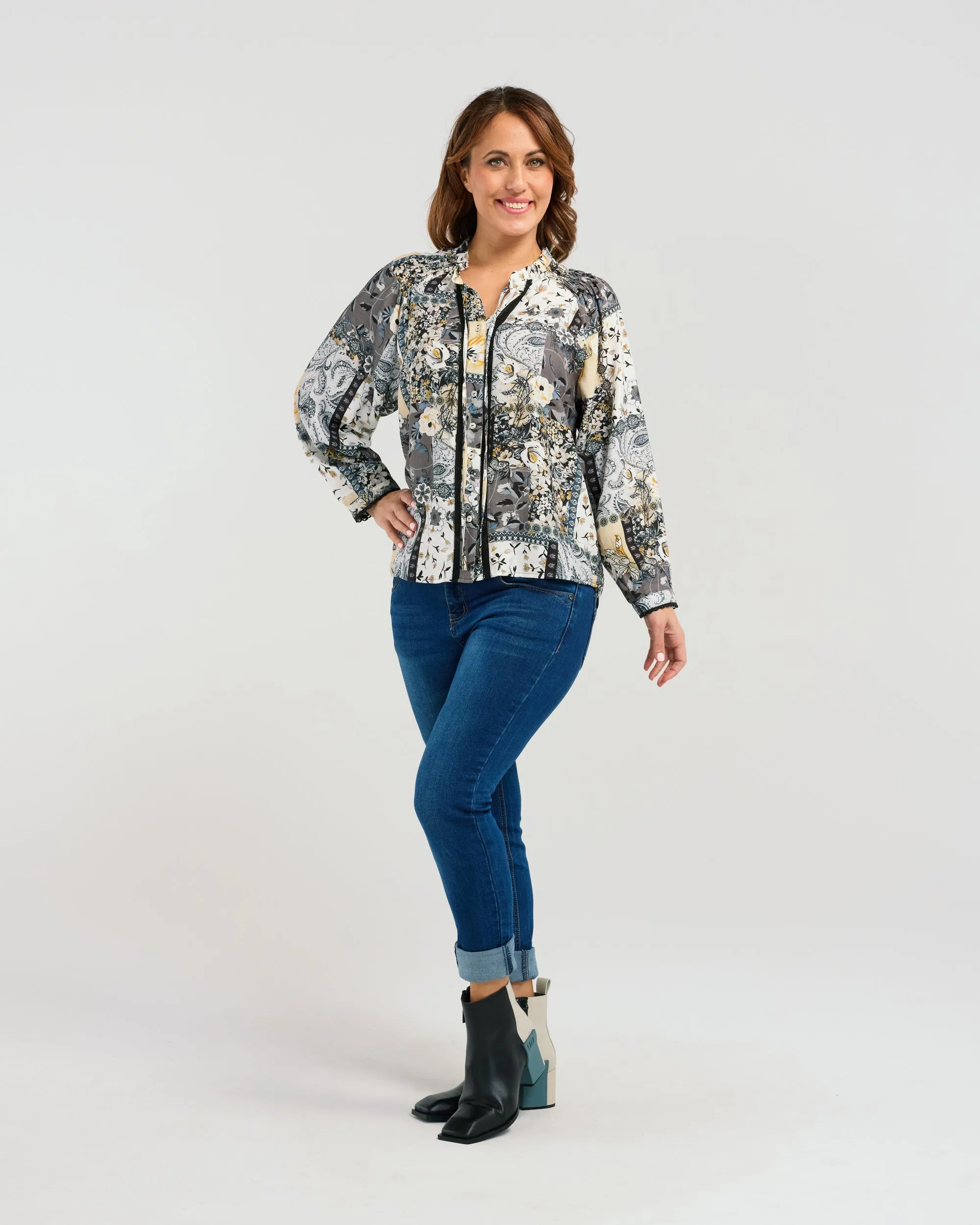 Goldie Blouse | Grey Medley | Seduce