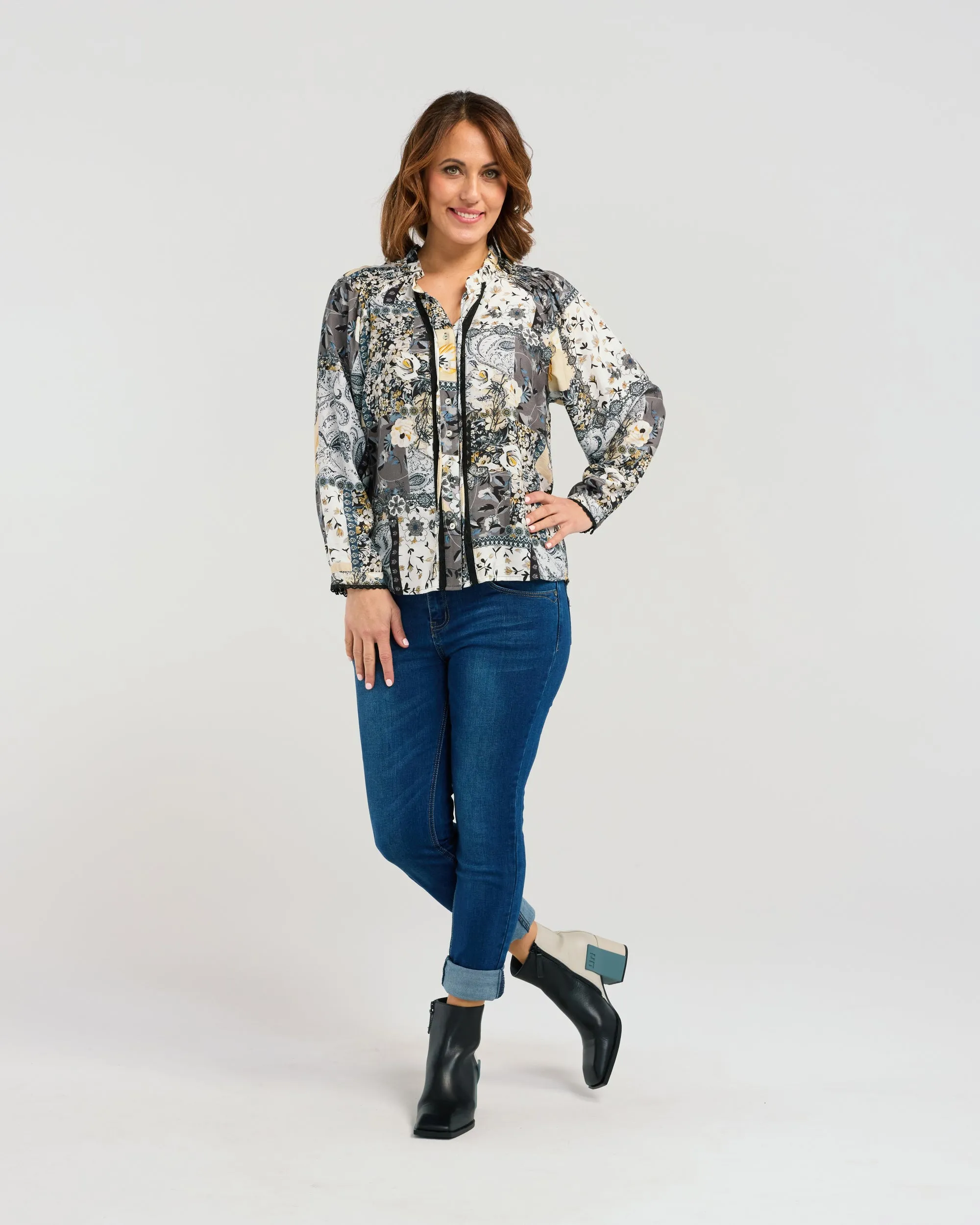Goldie Blouse | Grey Medley | Seduce
