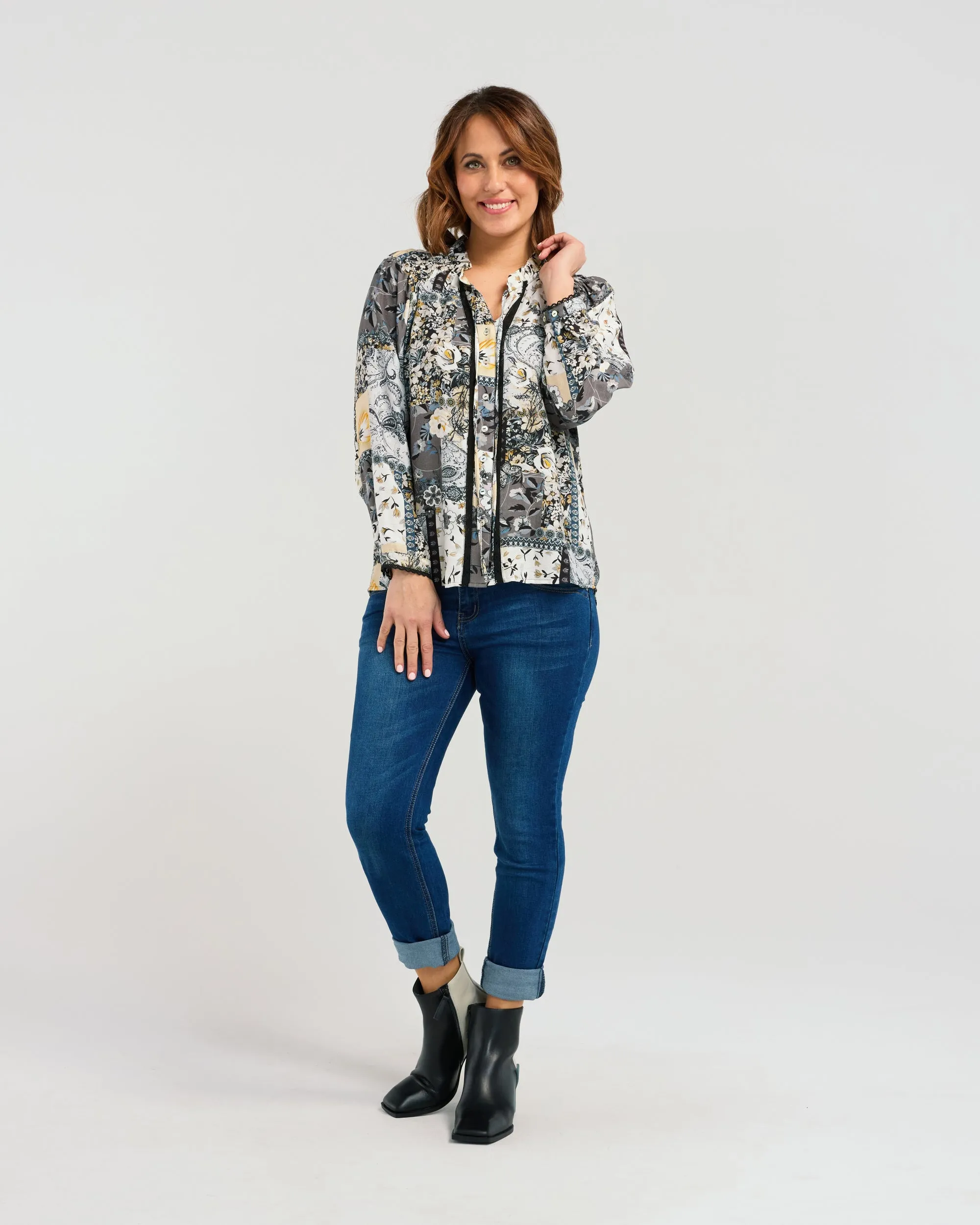 Goldie Blouse | Grey Medley | Seduce