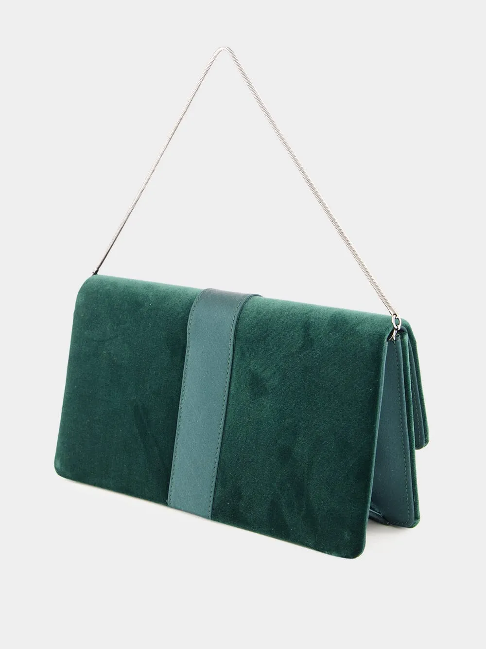 Green Velvet Capri Clutch Bag