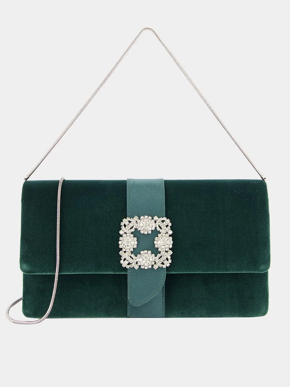 Green Velvet Capri Clutch Bag
