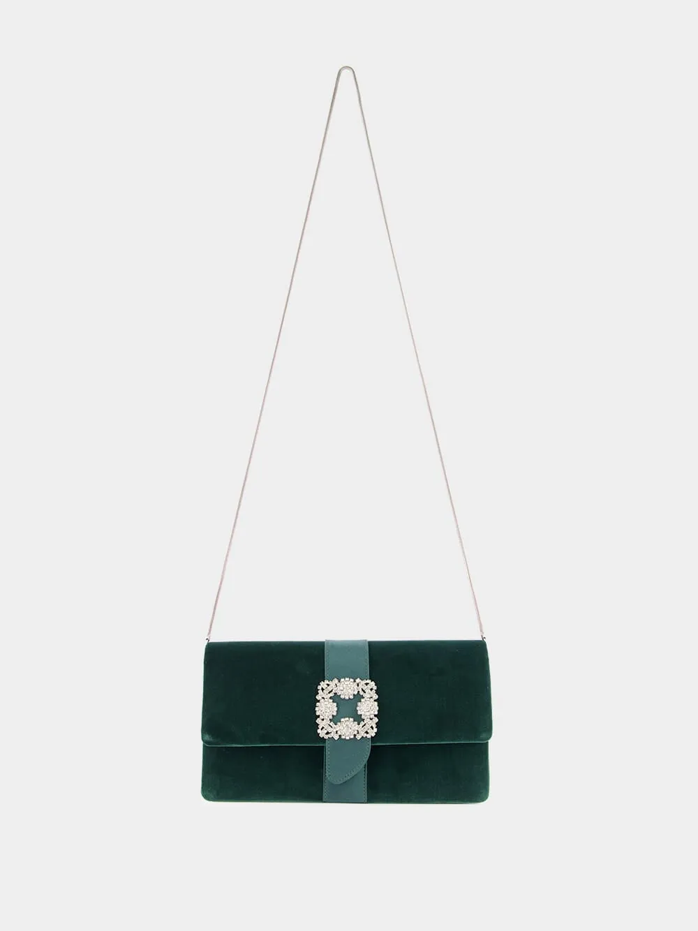 Green Velvet Capri Clutch Bag