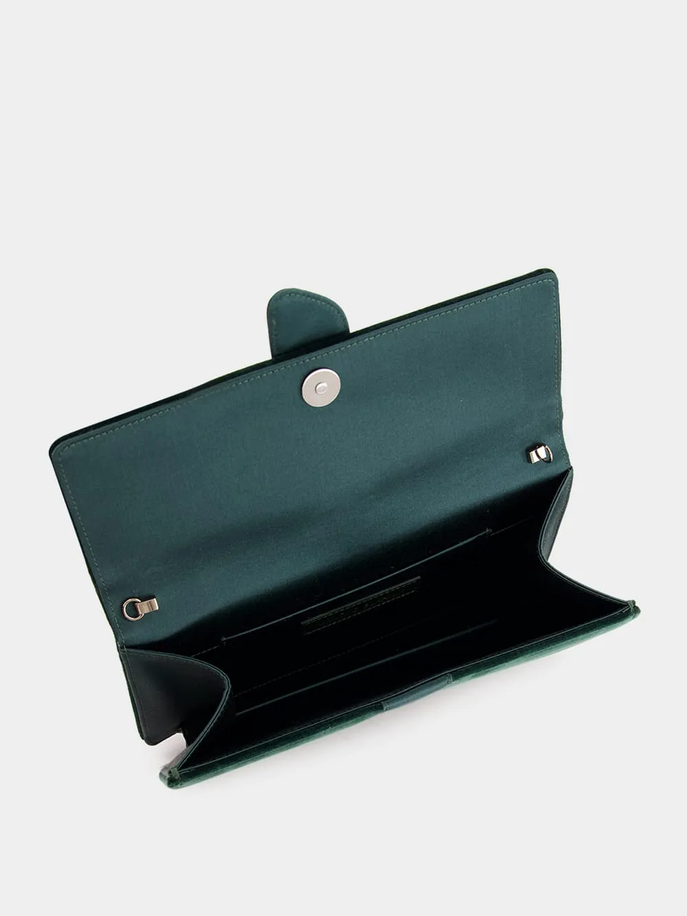 Green Velvet Capri Clutch Bag