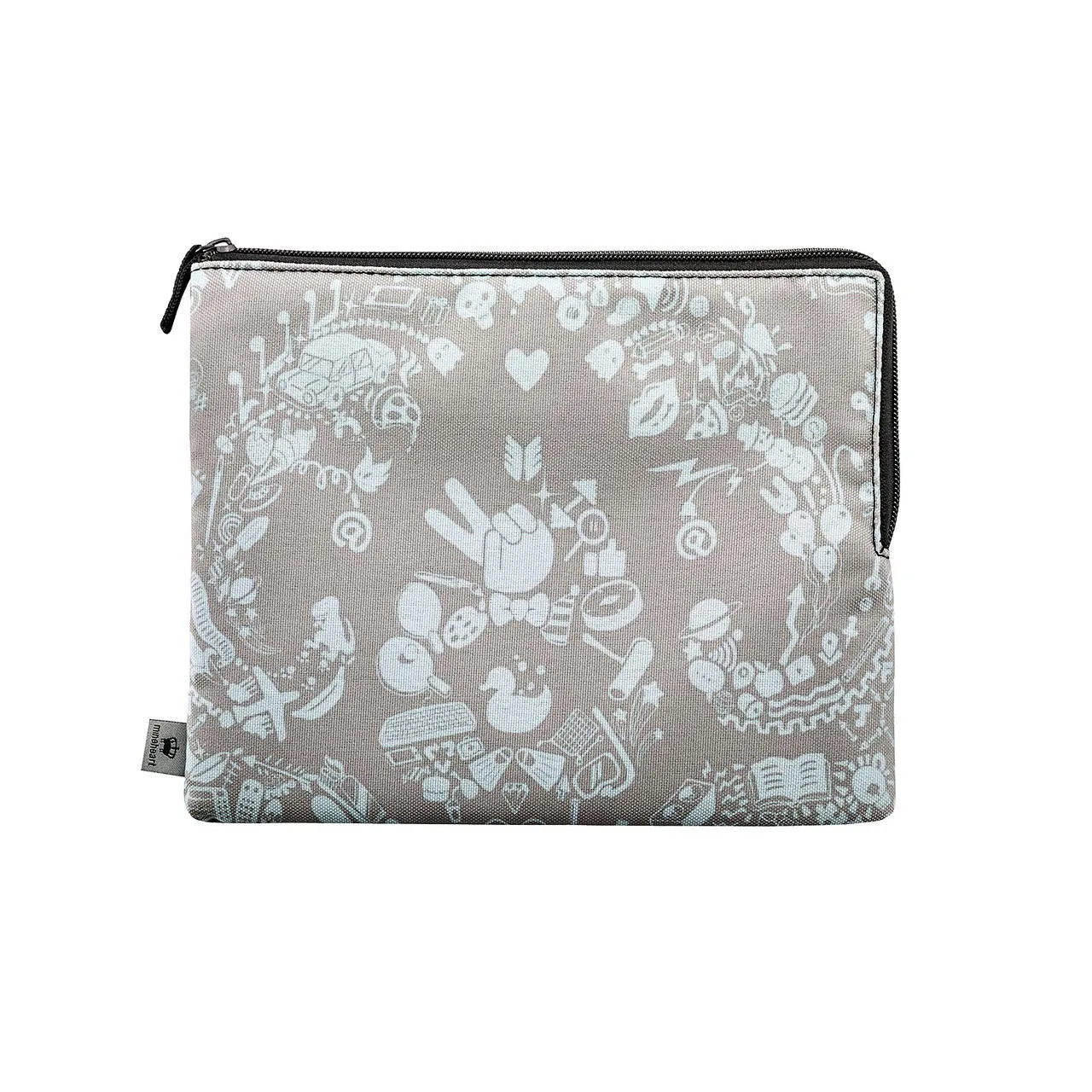 Grey & Blue New World Damask Clutch