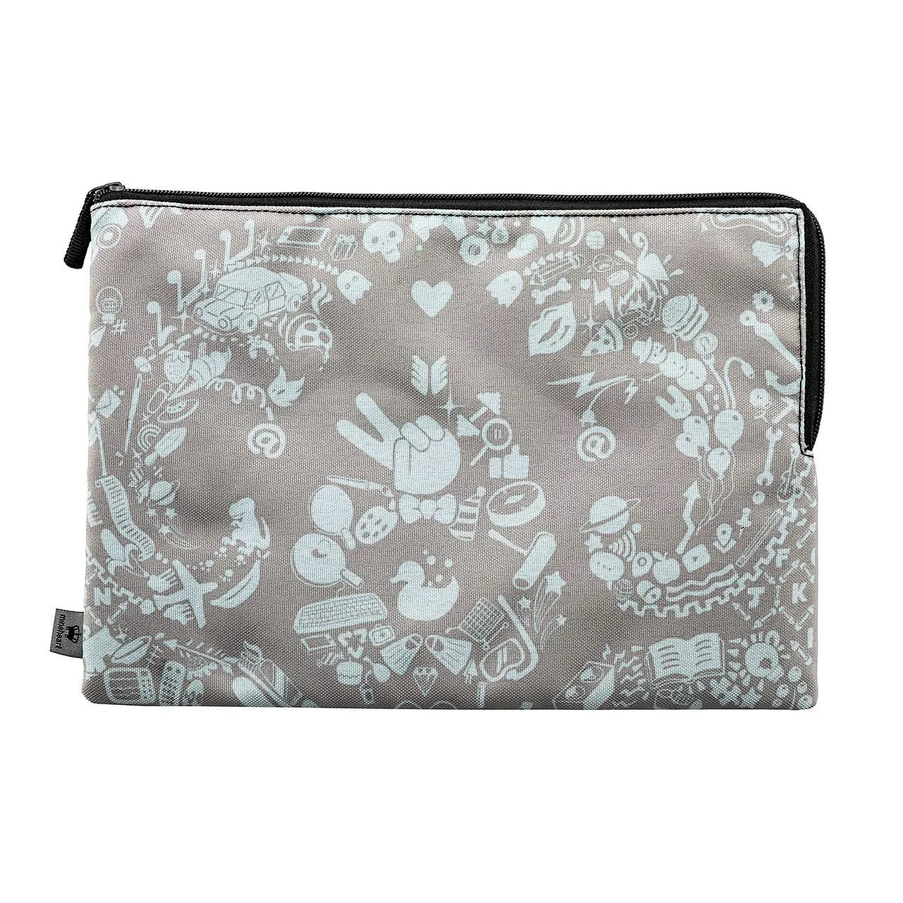 Grey & Blue New World Damask Clutch