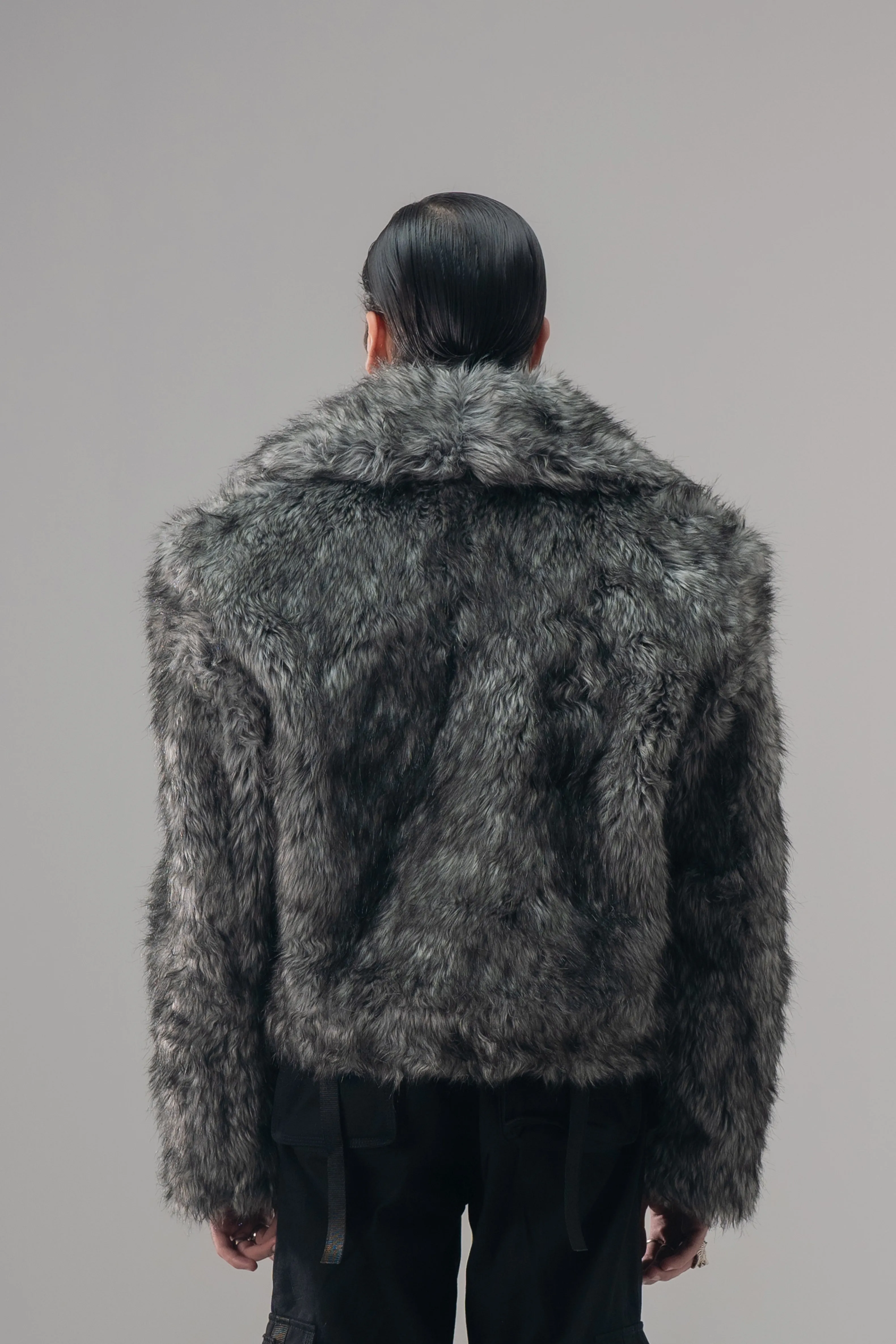 GREY LUXE FUR JACKET