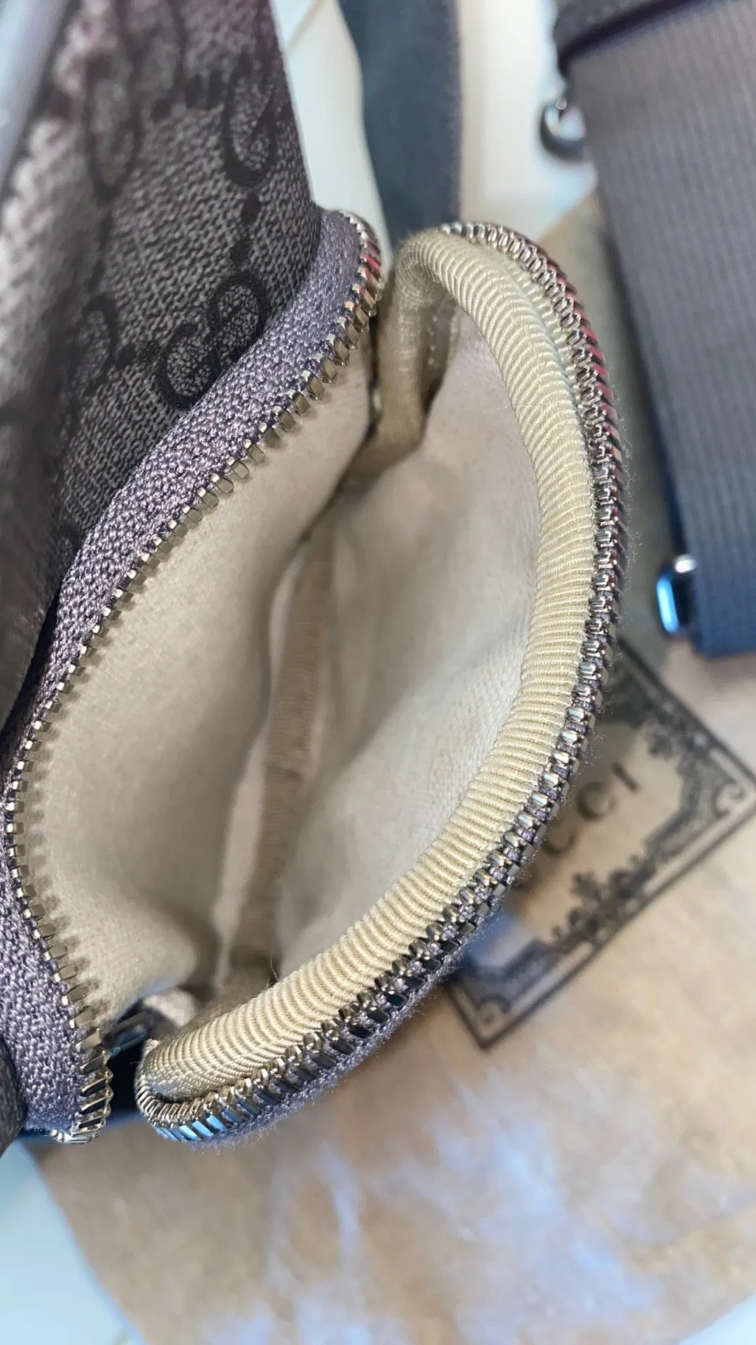 GUCCI GG Supreme Canvas Ophidia Minibag In GREY