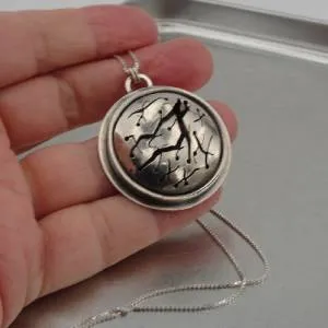 Hadar Designers Rustic WILD Handmade Solid 925 Sterling Silver Pendant (H) SALE