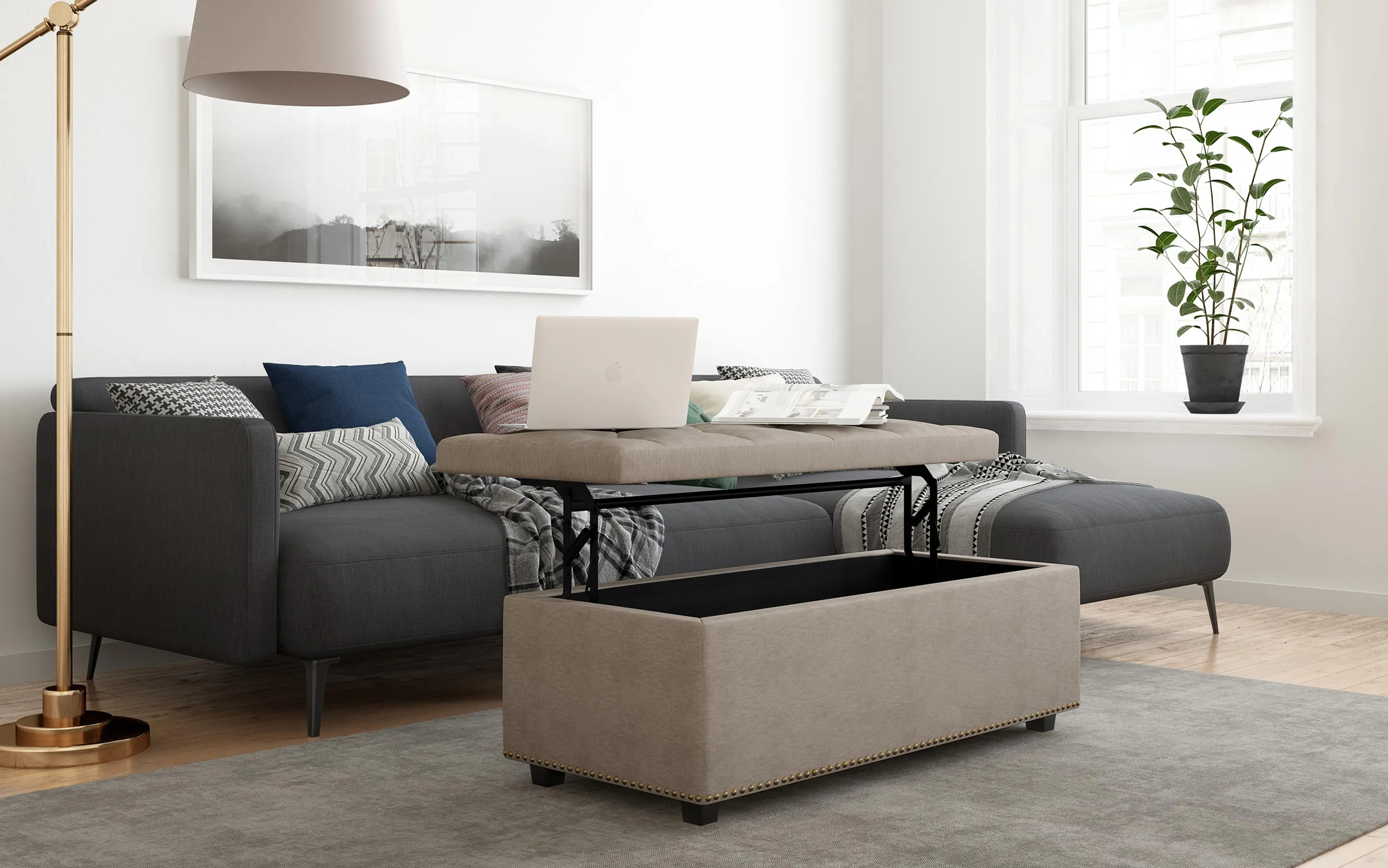 Hamilton Lift Top Storage Ottoman