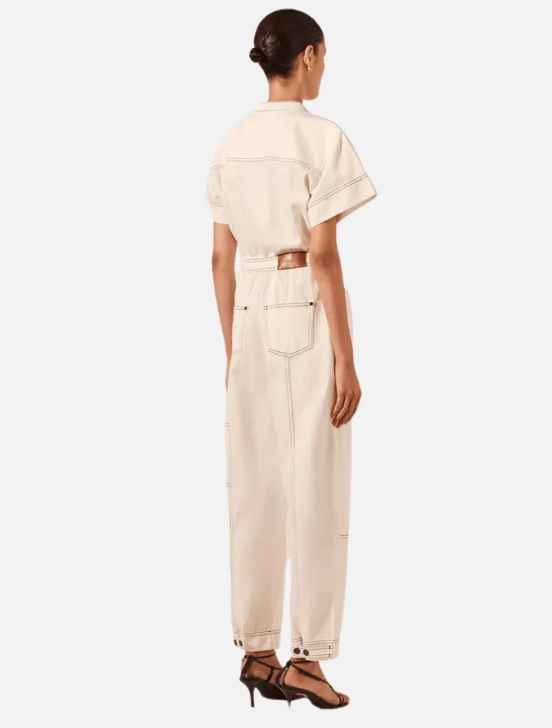 Hana Short Sleeve Boiler Suit - Ivory